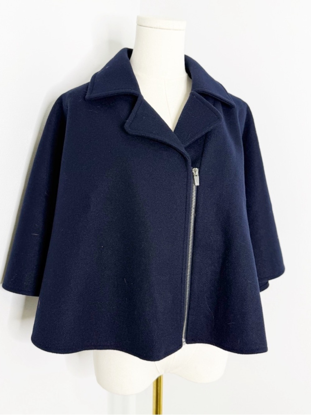 Ann Taylor Navy Zip Poncho Cape Scarf NWT One Size Layering Medium Large